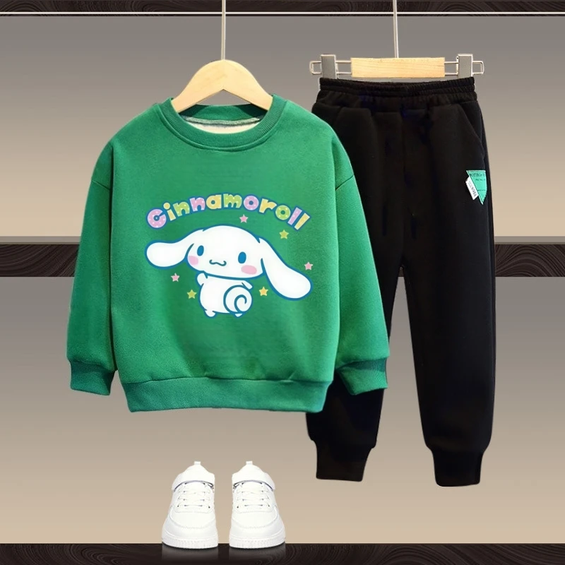 

Autumn Baby Boys Clothes Set Kid Girls Sanrio Cinnamoroll Printed Sweatshirts Pullover Top and Pants 2pcs Suit Children Outfit