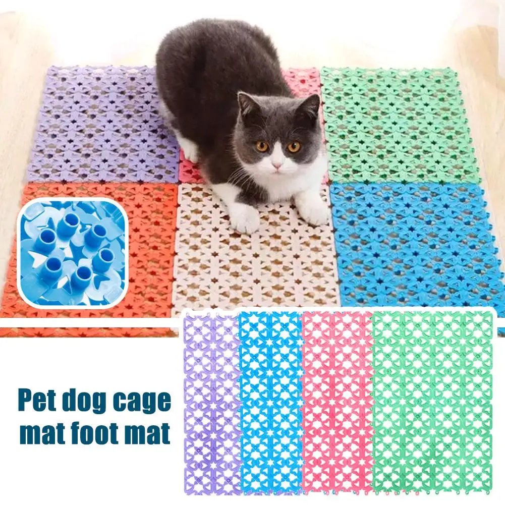 Pet Pads Pet Cattery Dog Cage Mat PVC Plastic Pet Spliced Accessories Pet Mat Mat Prevention Dog Foot Cat Dermatitis K1J6