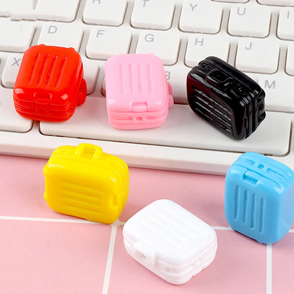 

6 Pcs Toy Miniature Suitcase Decor Luggage Cream Gum House Ornament Plastic Micro Scene Micro-scene Adornment