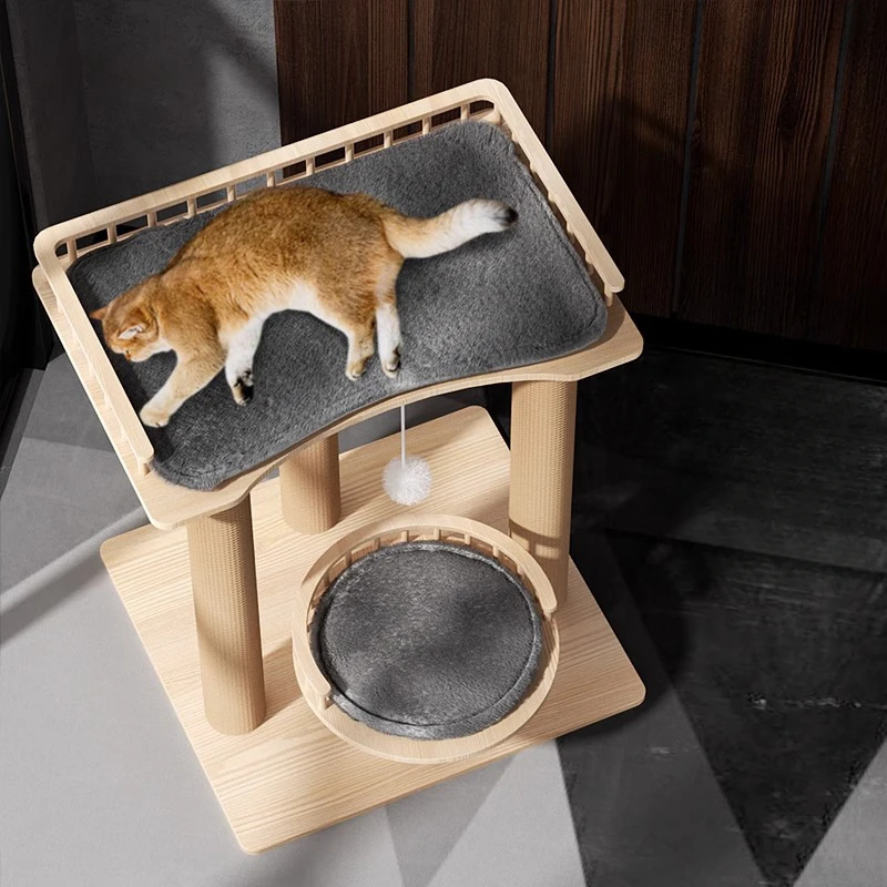 

Гнездо для лазанья для кошек, дерево, сизаль, когтеточка, стойка из цельного дерева для больших товаров для домашних животных, товары для кошек, мебельные принадлежности, игрушечная башня для дома