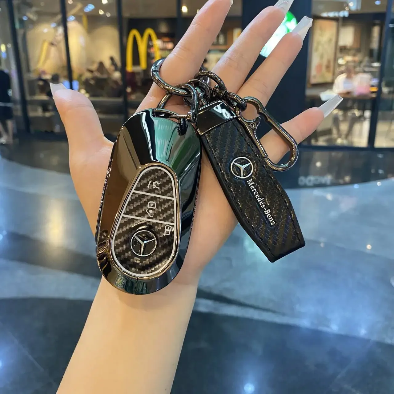 Car Zinc Alloy Key Case Bag For Maybach W222 W223 S400L S450L S500L S480 S580 S680 2021-2025 Car Key Chain Metal Key Shell