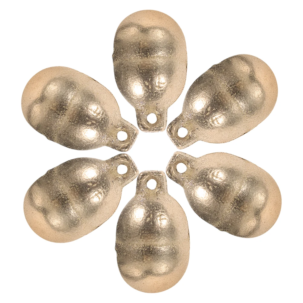 

6pcs Christmas Tree Bells Copper Crafted Pet Collar Hanging Accessories Dog Cat Supplies Multi Function Decorative Home Party