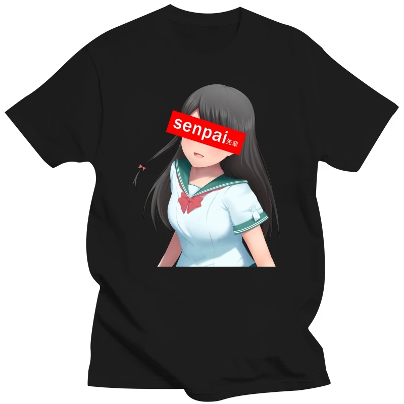 Notice Me Senpai T-Shirt Anime Girl Japanese Gift Idea Men Cotton Tshirt Tees Tops Harajuku Streetwear