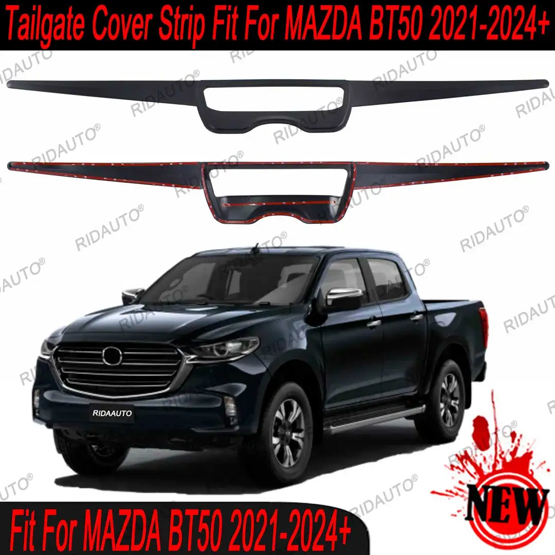 Tailgate Handle Cover Sticker Molding Trim For Mazda BT50 2021 2022 2023 2024 Matte Black Rear Back Tail Gate Door Decorations