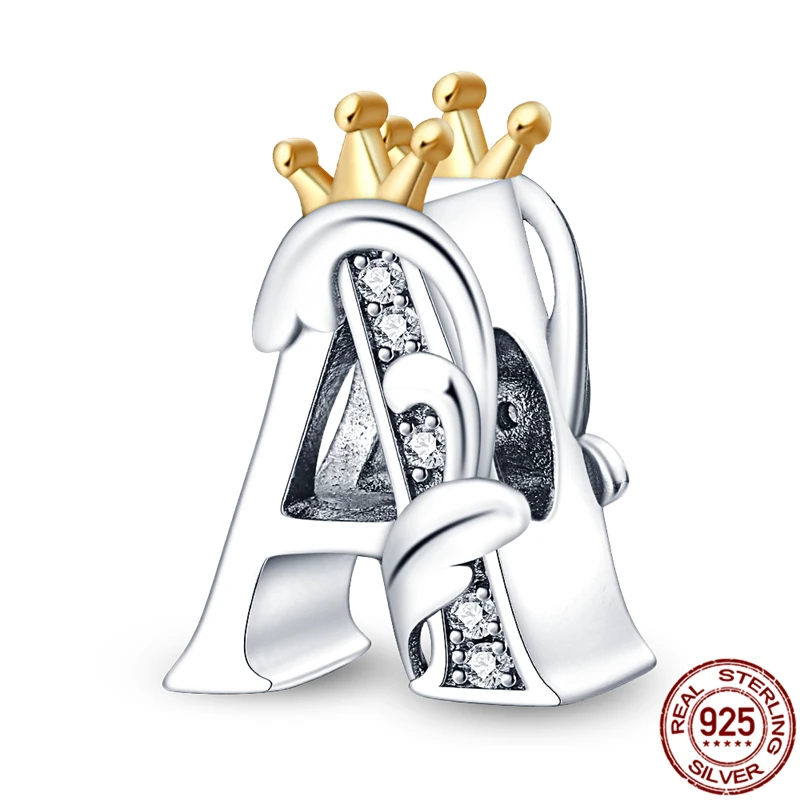 Charms 925 Silver Originales English Letter A-Z Beads Fit Pan 925 Original Bracelet Necklace Silver Jewelry For Women New in