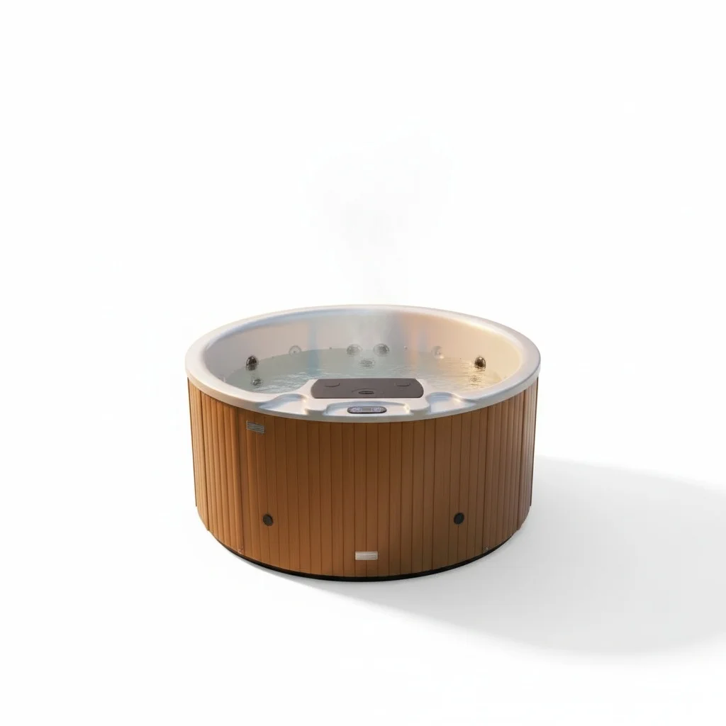 

Acrylic Hot Tub, 2-6 Person 2200x2200x930mm Rectangle Spa Tub, Outdoor Surf Massage Swim Spa for Garden Pool, Heavy Duty