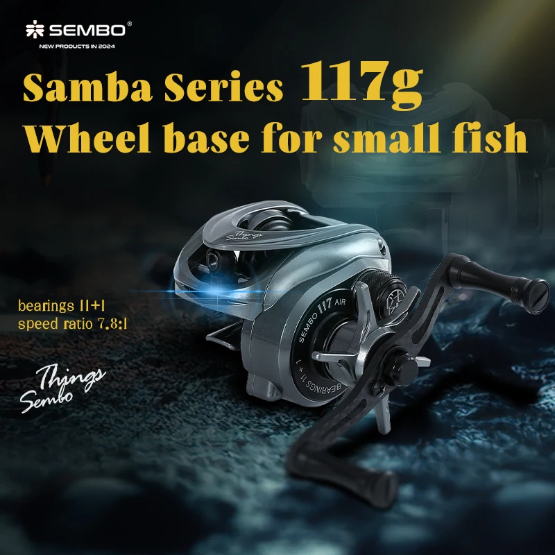 

SEMBO Lure Freshwater Fishing Reel Magnetic Braking System Lightweight Fine Fishing Maximum Resistance 4kg 117g 11+1BBS 117BFS