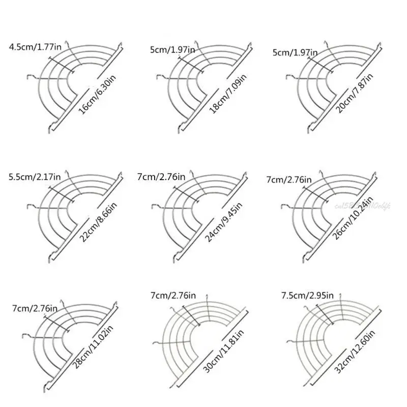 27RB en acier inoxydable semi-cercle Fried Aliments Cassures refroidissement étagères refroidissement