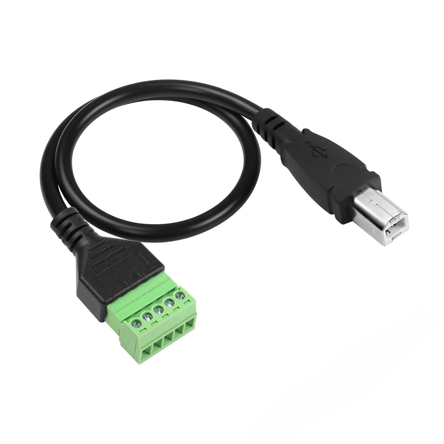 

0.3m/1ft USB 2.0 Type B to 5 Pins Screw Terminal Block Connector Cable Solderless Extention Cable Quick Connect Printer Scanner