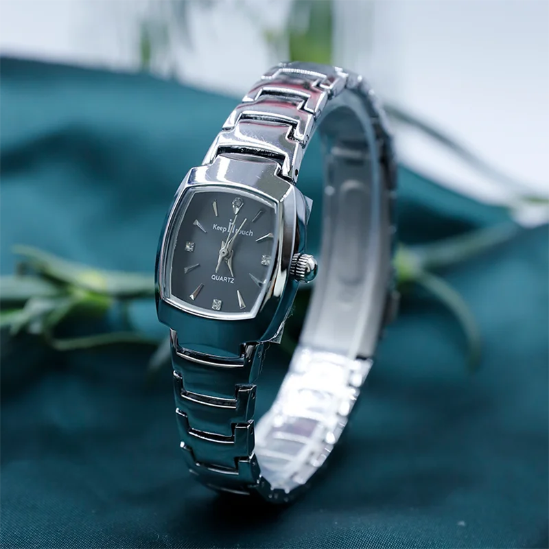 Женские квадратные часы, роскошные водонепроницаемые ремешки из нержавеющей стали, элегантные женские модные маленькие наручные часы