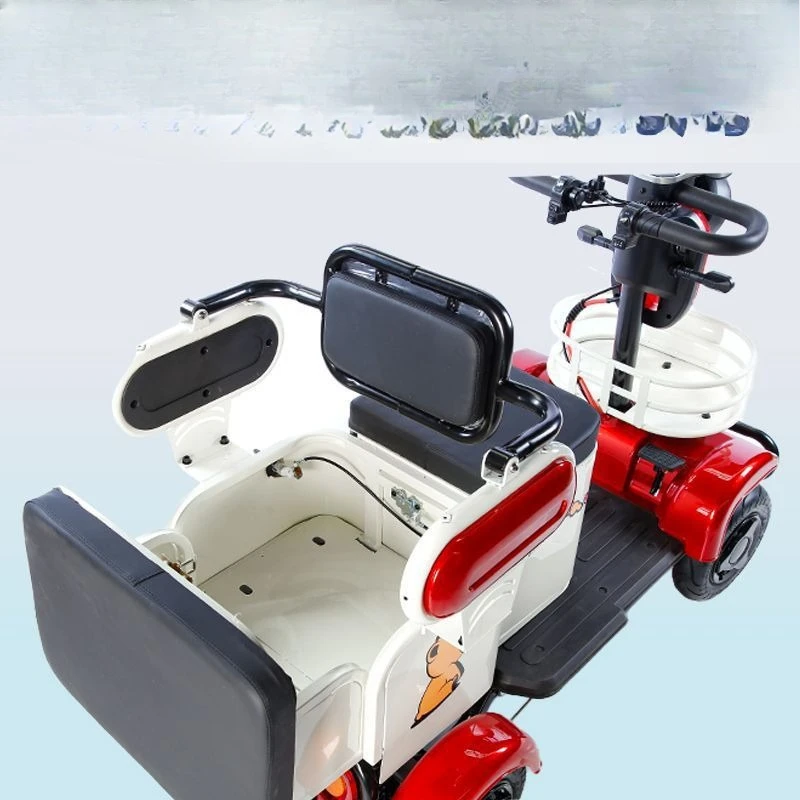 Electric four-wheeler, small smart for home use, easy folding for elderly and disabled people