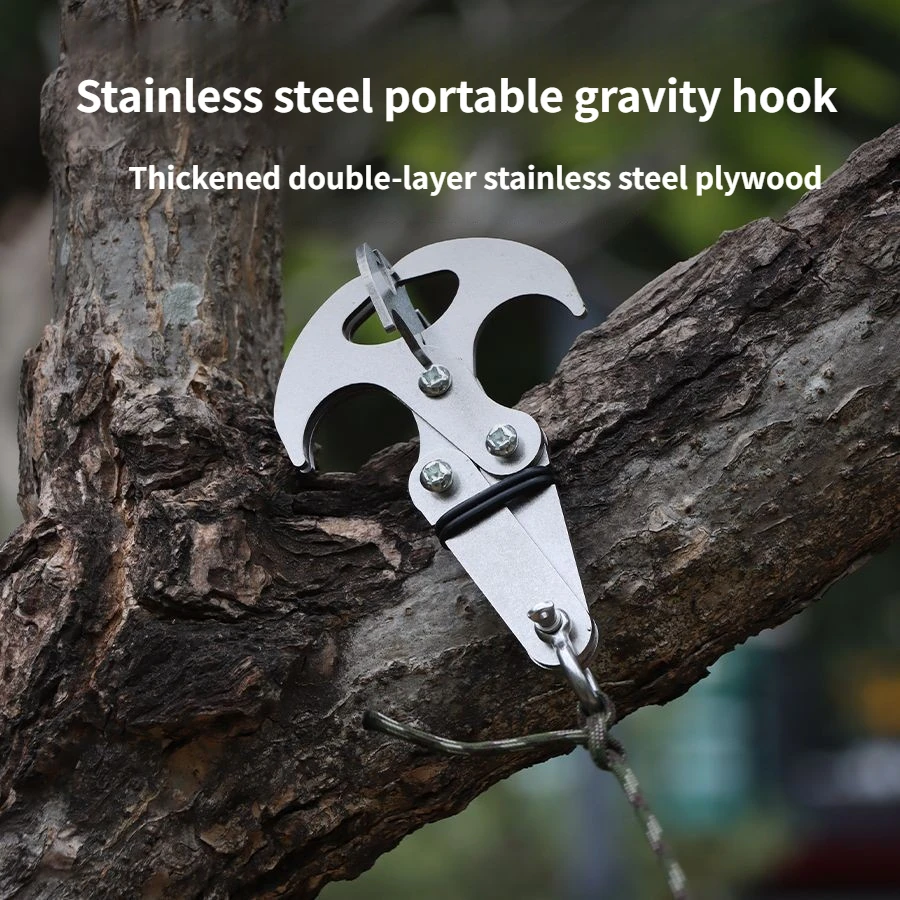 Heavy Duty Flying Tiger Gravity Hook Stainless Steel Folding Grappling Outdoor Survival Climbing Claw Multitool Camping Gear