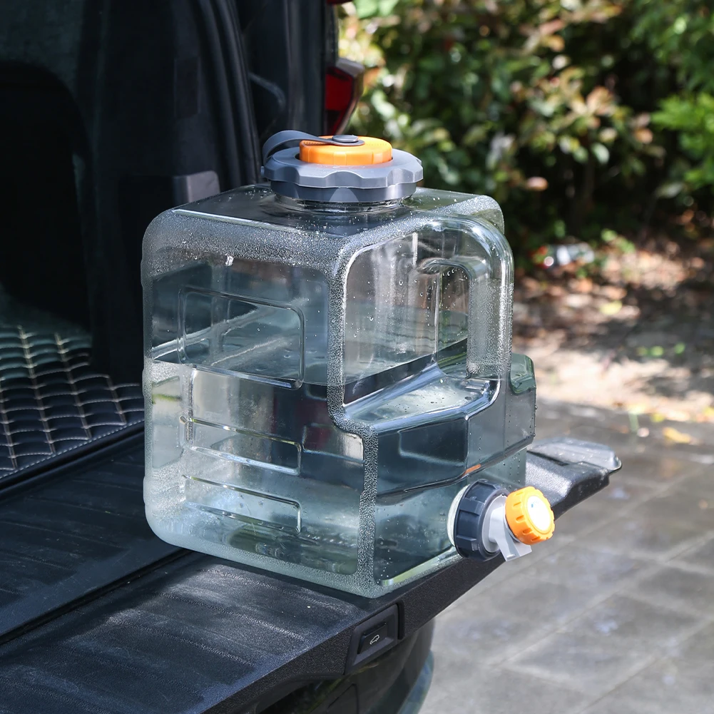 حاوية مياه للتخييم 8 لتر / 12 لتر مع حنفية لتخزين المياه في حالات الطوارئ، تخزين مياه محمول للتخييم والتنزه في الهواء الطلق