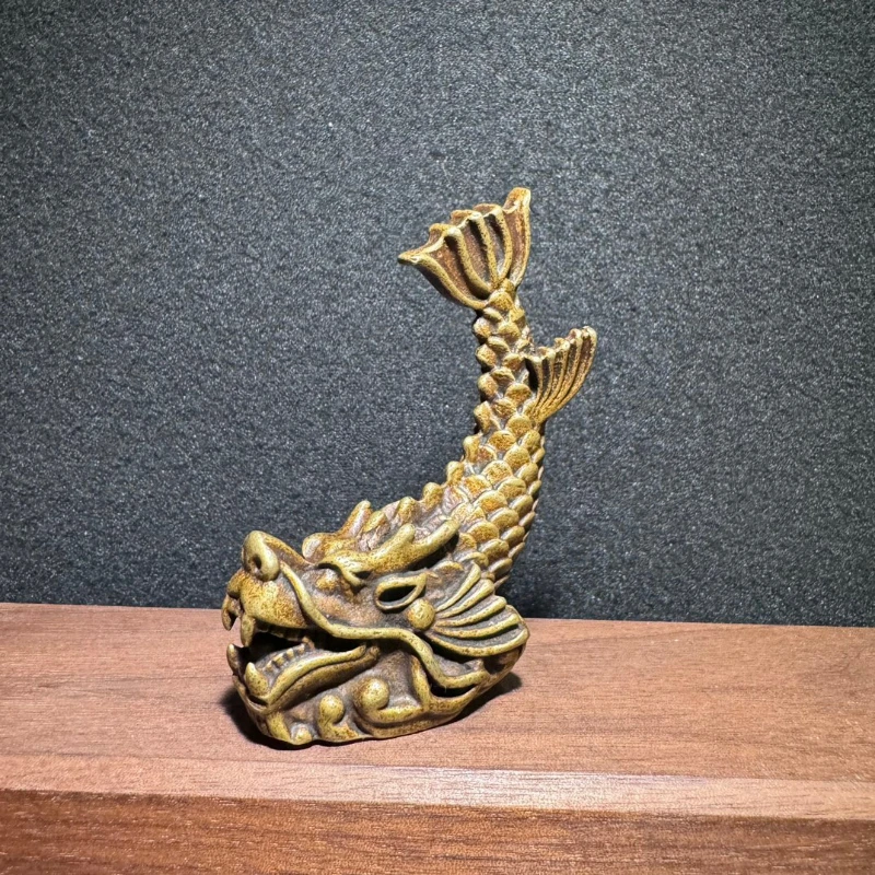 

Little Fairy/ Retro Brass Dragon Fish Kitchen Desktop Ornaments Creative Metal Animal Mini Sculpture Home Living Room Decoration