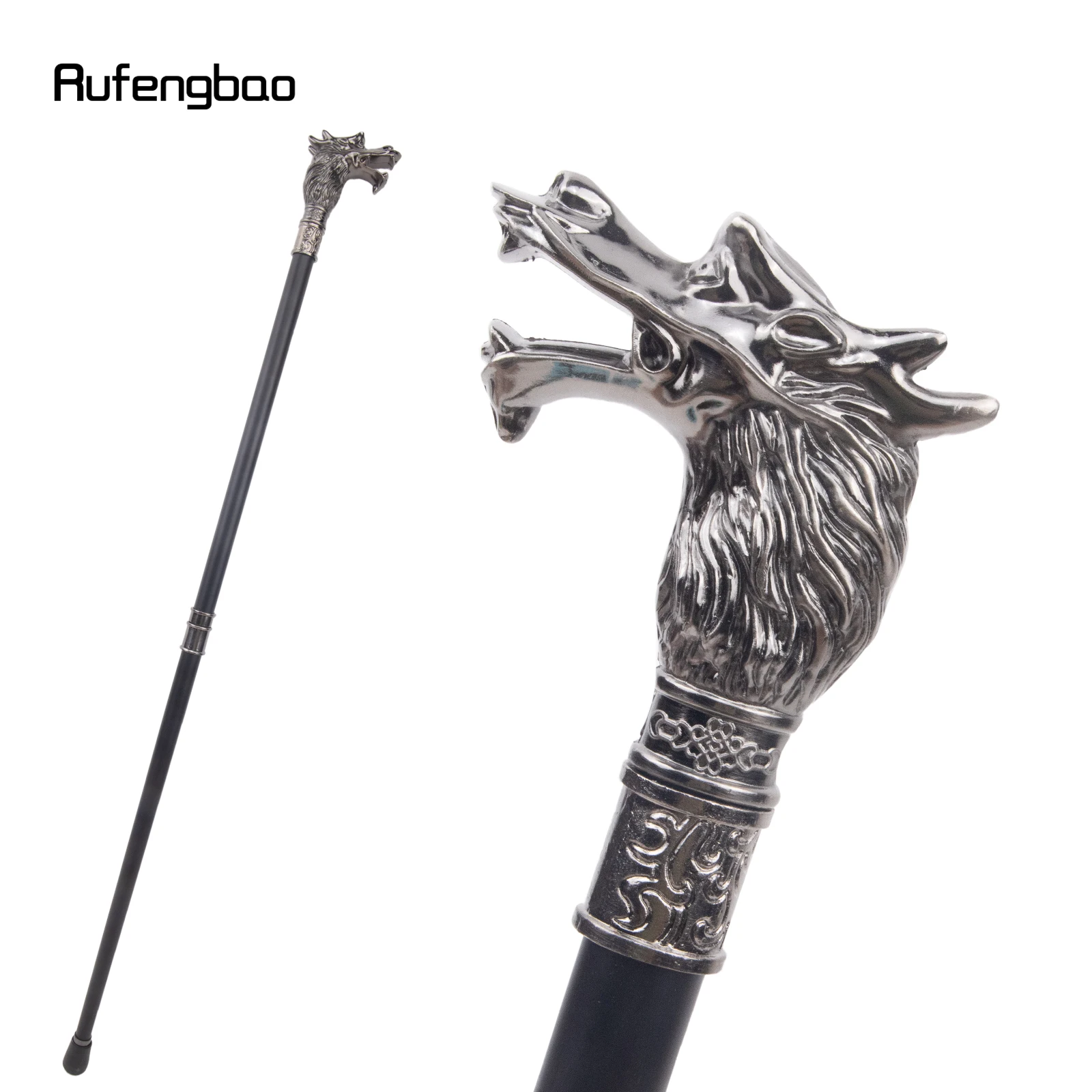 Silber Luxus Drachenkopf Gehstock Mode dekorative Gehstock Gentleman elegante Cosplay Rohr knopf Crosier 93cm