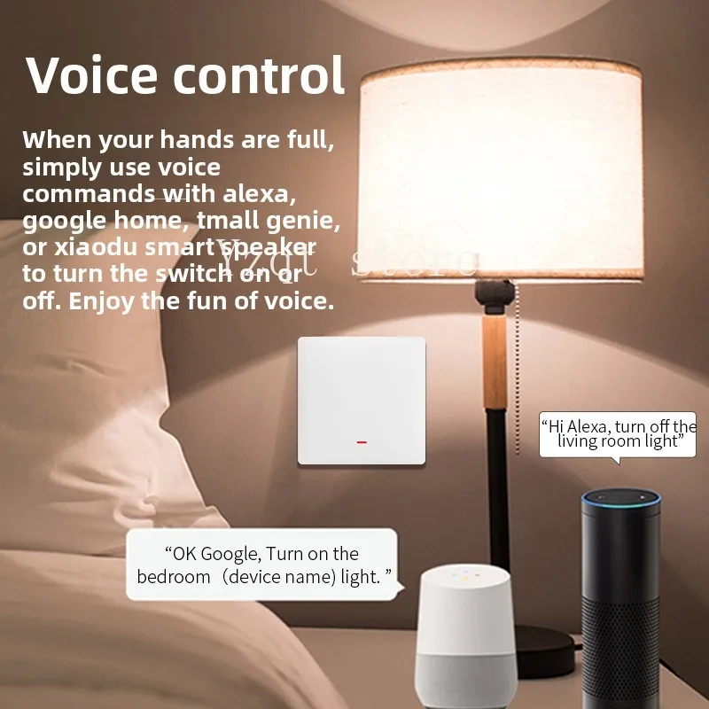 Graffiti WiFi smart switch European standard 86 button whole house smart wall switch app timing smart voice