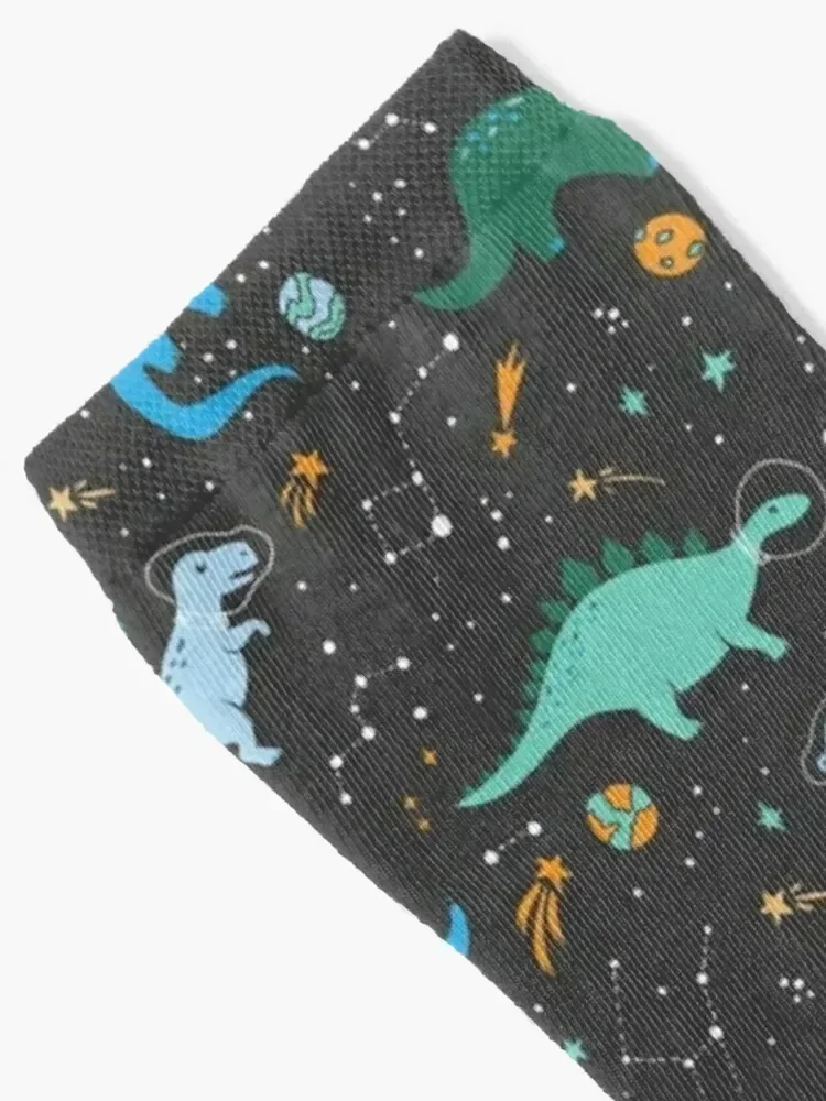 Space Dinosaurs in Blue Socks custom Crossfit heated christmas stocking Boy Child Socks Women's
