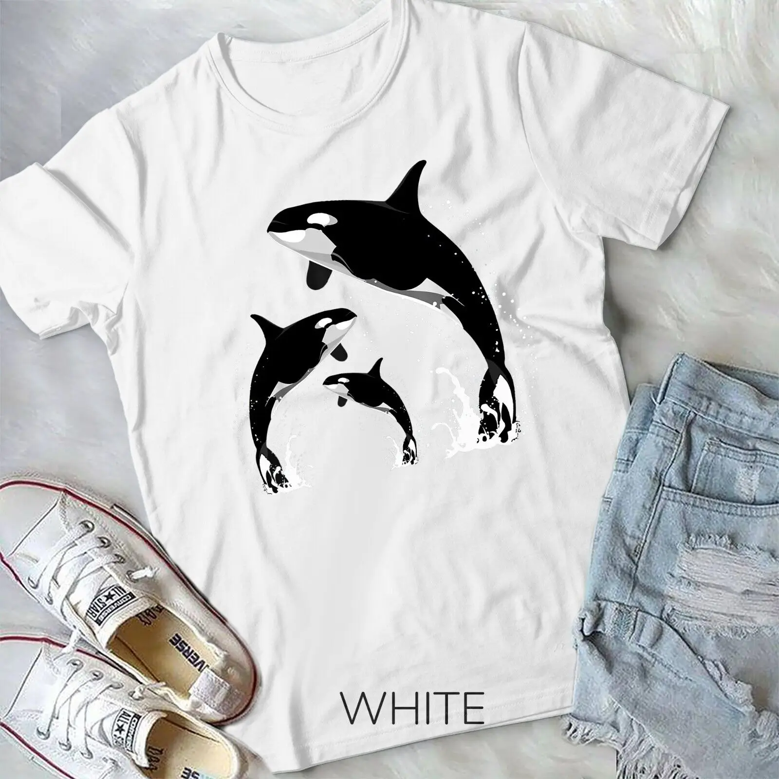 Killer Whale Shirt. Jumping Orca Killer Whales Unisex T-shirt