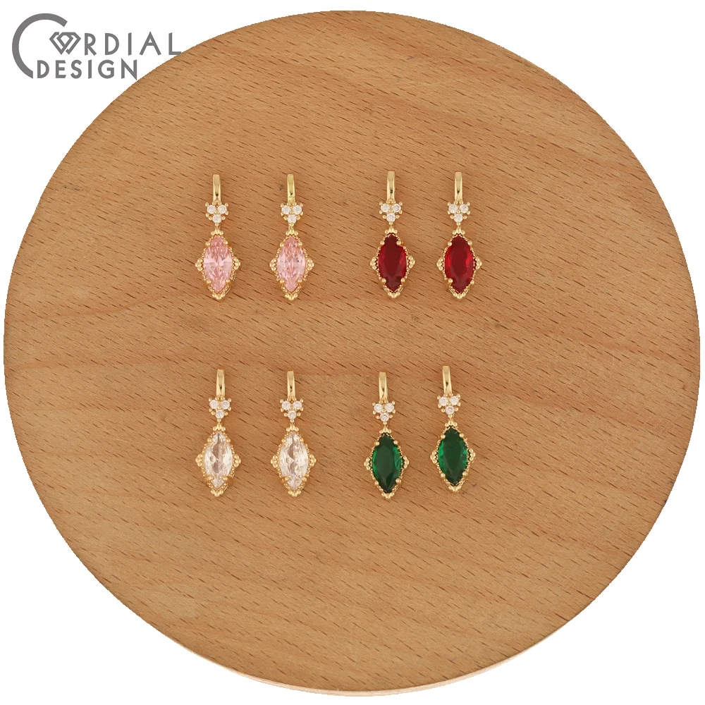 

Cordial Design 50Pcs 7*19MM DIY Charms/Jewelry Findings & Components/Hand Made/Jewelry Accessories/CZ Pendant For Earrings