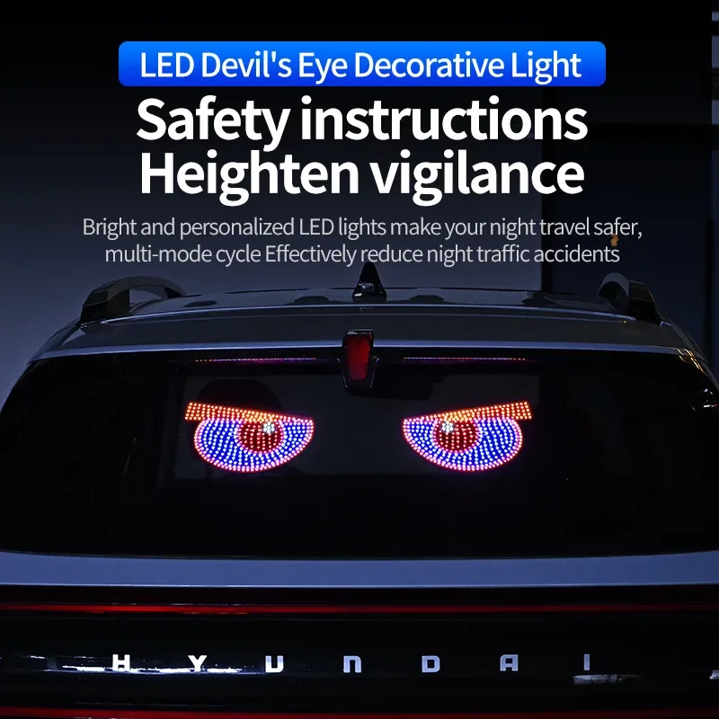 ضوء تحذير السيارة LED الديناميكي - شاشة تنبيه مضادة للتصادمات عالية الكثافة للزجاج الأمامي/الخلفي، تحذير جرافيكي #3