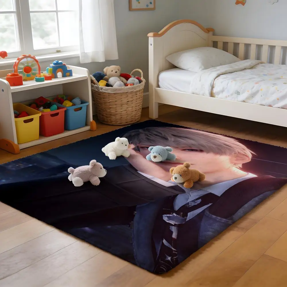 

Floor Mat Soft Flannel Rug Non-Slip Absorbent Mat for Bathroom Bedroom Home Decor Deep Love R-Rafayel Game