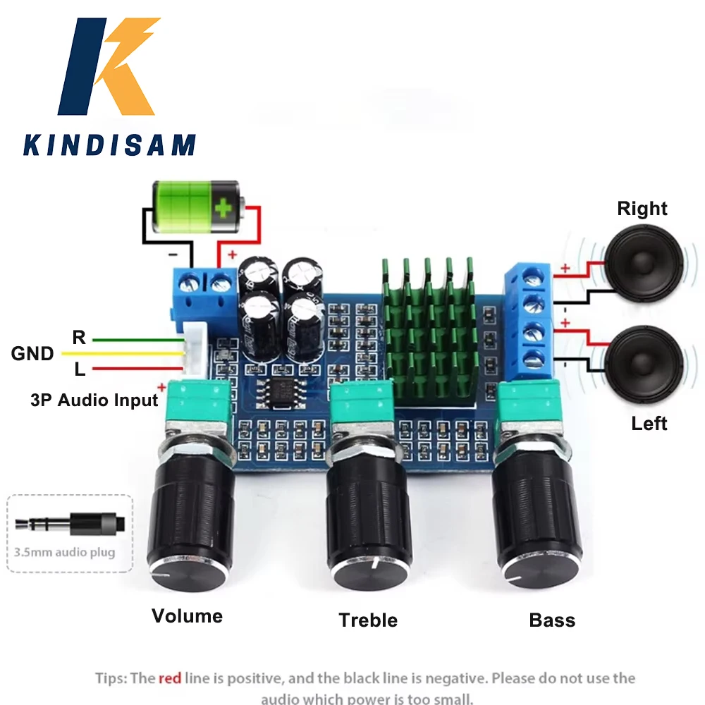 DC 12V To 24V 2X80W XH-M567 Dual Channel Digital Amplifier Board High And Low Adjust On-board Operational Audio Power Amplifier