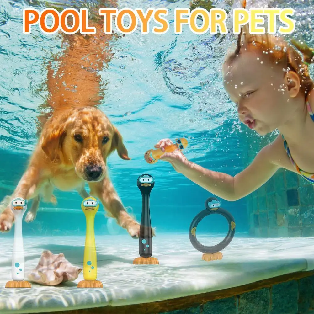 Diving Duck Kids Water Toys Cute Swimming Toys Colorful Underwater Training Dive Rings Children's Duck Dive Sticks Pool Toy