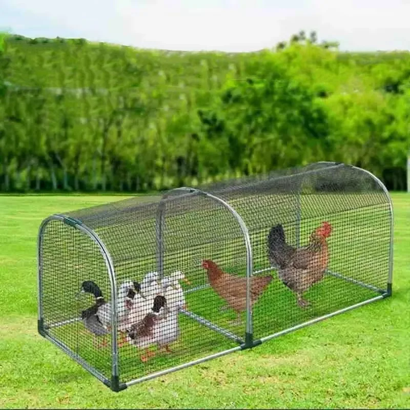 

New household chicken and duck cage tunnel floor walk-through aviaries for poultry care