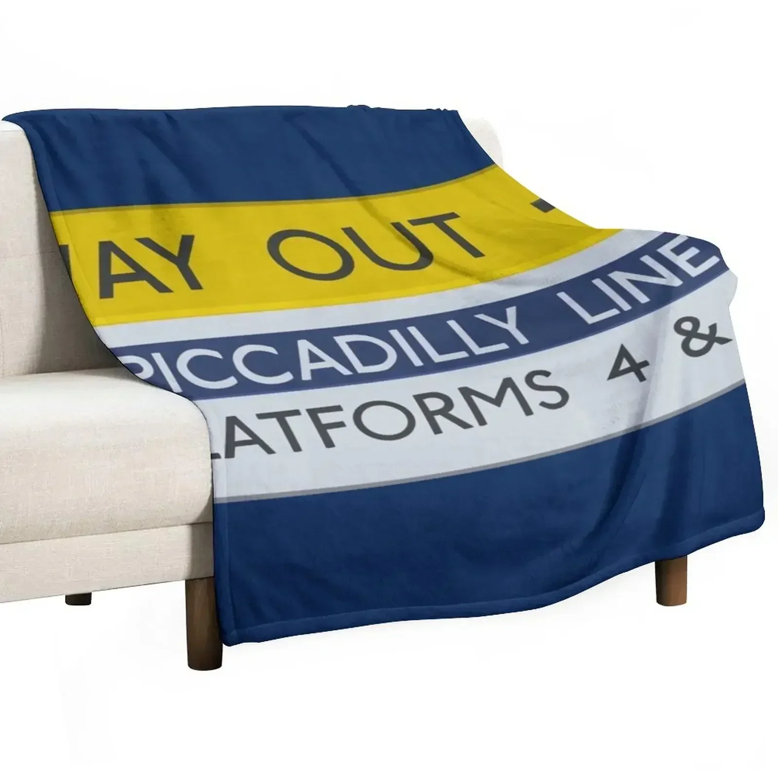 New London Underground Way Out Sign (Picadilly Line) Throw Blanket Bed covers Cute Heavy Blankets