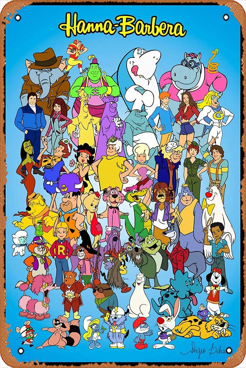 The New Hanna-Barbera Cartoon Series (TV Series 1962-1963) Tin Metal Sign Funny Decoration for Home Kitchen Bar Room Garage Vint