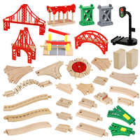 Train Tracks Wood Parts Railway Rails Racing Track Railway Bridge Fit Thomas Wooden Train Connector Children Toys Gifts For Kids
