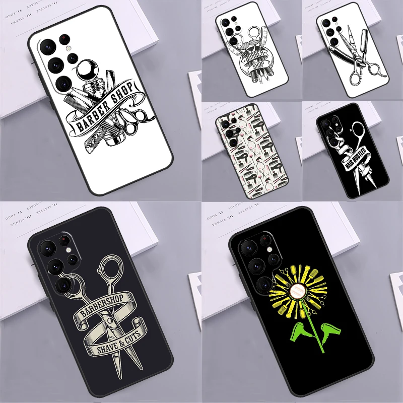 

Barber Shop Hair Stylist Salon Phone Case For Samsung Galaxy S25 S24 Ultra S9 S10 S20 S22 S21 S23 Plus S24 FE Cover Coque