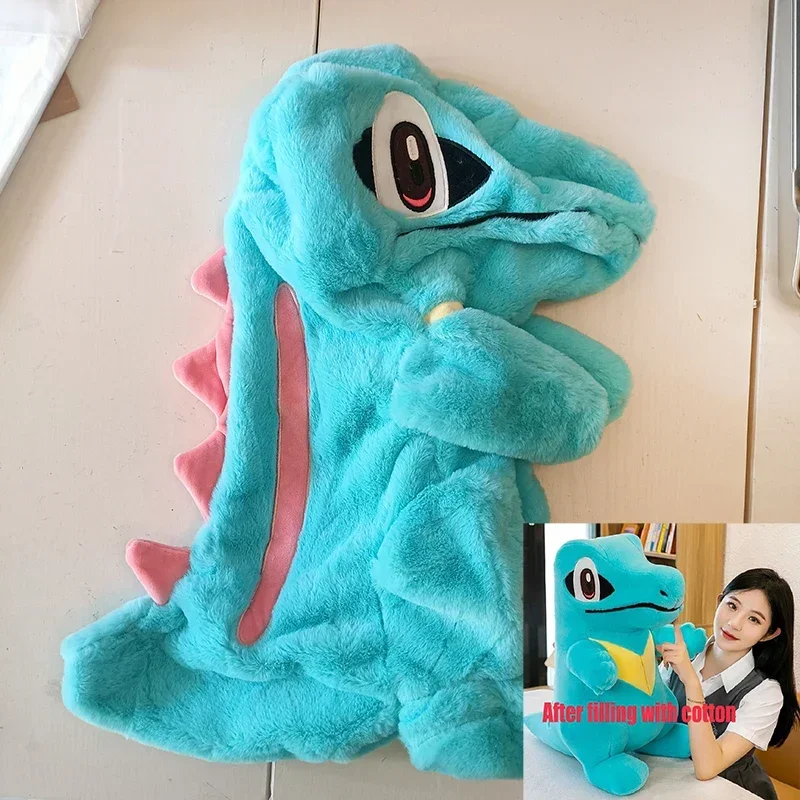 80/100cm Pokemon Snorlax Totodile Holster Plush Toys Not Stuffed Plush Cartoon Chikorita Torchic Plushes Doll Semi-finished Toys