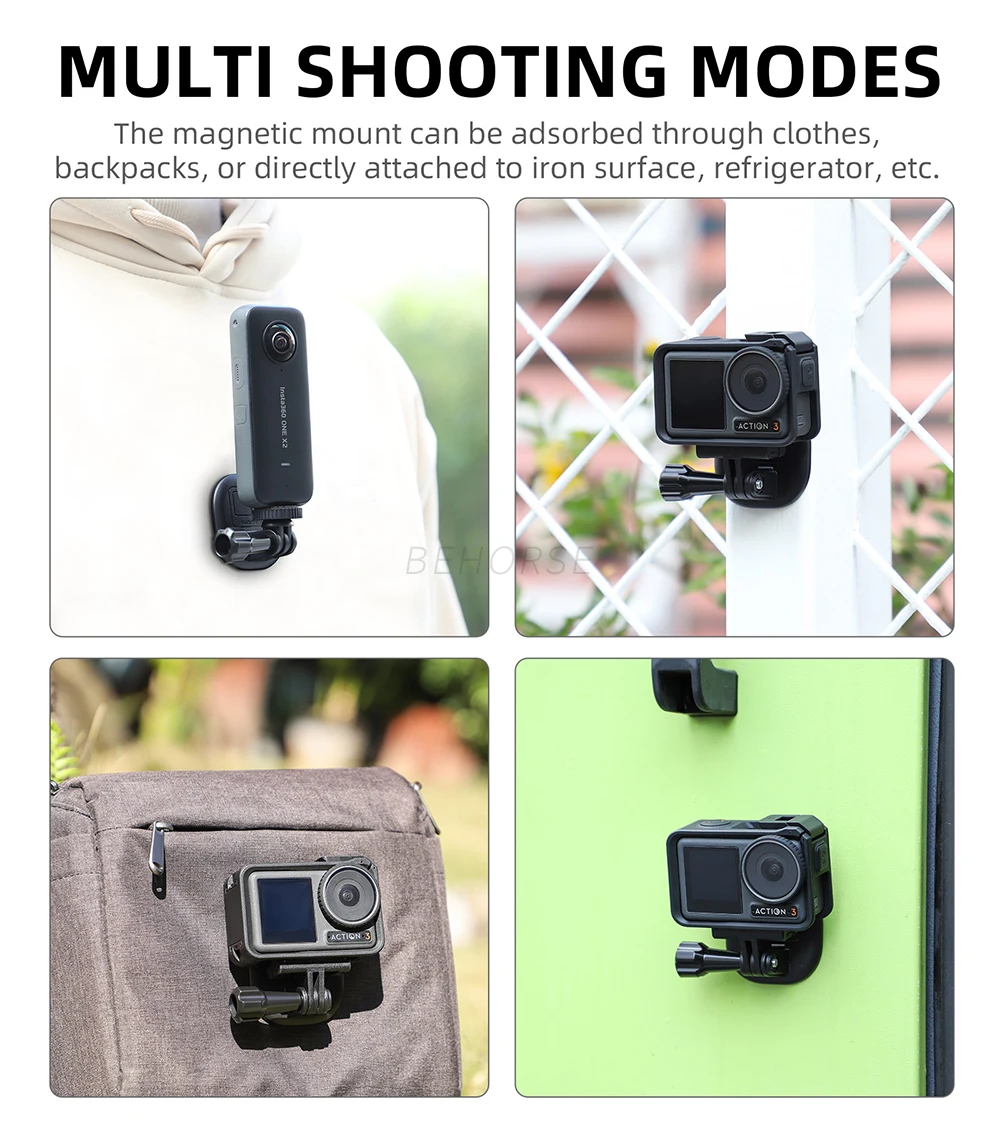 랜야드 달린 마그네틱 마운트 스탠드, 목 스트랩, 액션 카메라 액세서리, 고프로 DJI OSMO 액션 3 2 인스타 360 포켓 FIMI 시리즈용