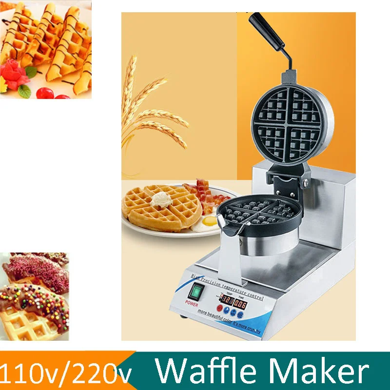 Digital Display 110V 220V Stainless Steel Waffles Baking Pan Bubble Egg Cake Oven Sandwich Maker Bread Toaster Mini Waffle Pot