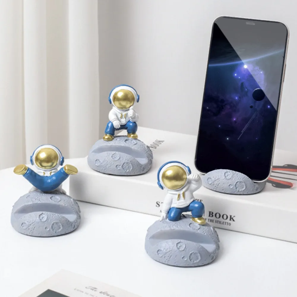 Street Dance Astronaut Mobile Phone Holder Support Ornaments Spaceman Phone Bracket Resin Universal Creative Phone Stand