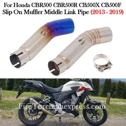 Slip-On For HONDA CBR500 CBR500R CB500X CB500F 2013 14 15 16 17 18 2019 Motorcycle Exhaust Escape Moto Muffler Middle Link Pipe