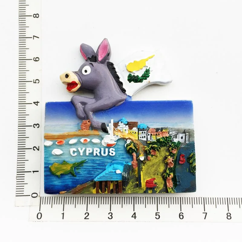 Cyprus Scenic Donkey Fridge Magnet Personalized Decoration Message Sticker Crafts Tourism Souvenir