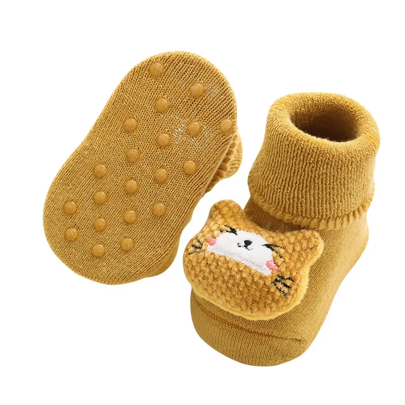 Warm Plush Baby Slippers Autumn Winter Toddler Floor Sock Shoes Cartoon Baby Socks for Girl Boys Rabbit Anti Slip Socks