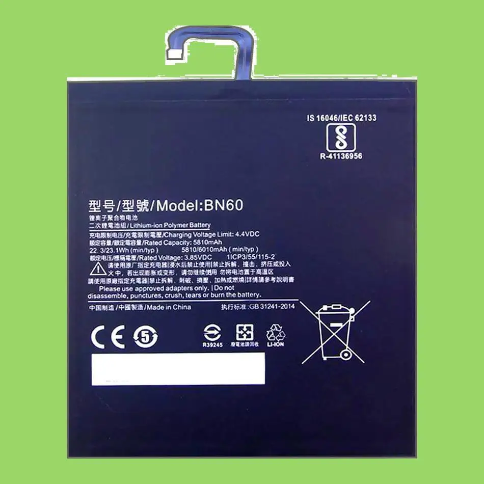 

Environmentally Friendly 5810Mah BN60 Tablet Battery For Xiaomi Pad 4 Mipad Mipad4 7.9 Inch