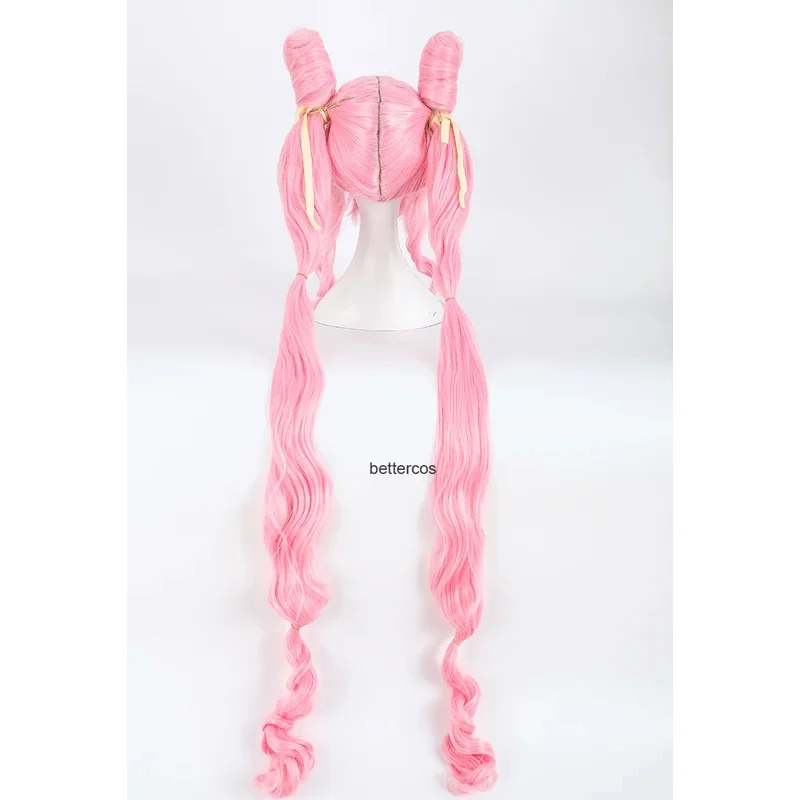 بحار تشيبي الولايات المتحدة الأمريكية Chibiusa شعر مستعار تأثيري 120 سنتيمتر سوبر طويل الوردي مقاومة للحرارة شعر مستعار اصطناعي + غطاء شعر مستعار