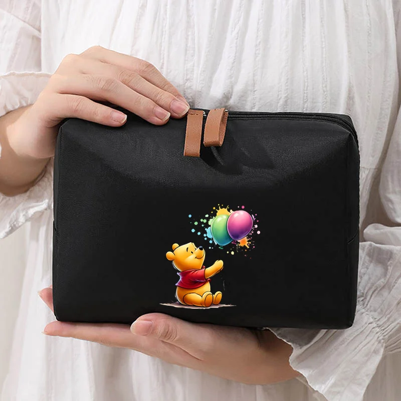 2024 Winnie The Pooh Cartoon Women\'s Cosmetic Bag Large Capacity Storage Bags Travel Convenient Storage Box Wash Cosmetic Bags