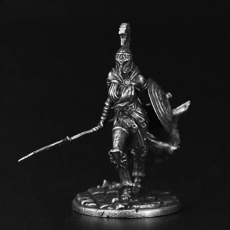 Metal antigo guerreiro grego soldado modelo figuras de ação brinquedos peças de jogo de tabuleiro militar desktop ornamento em miniatura acessórios
