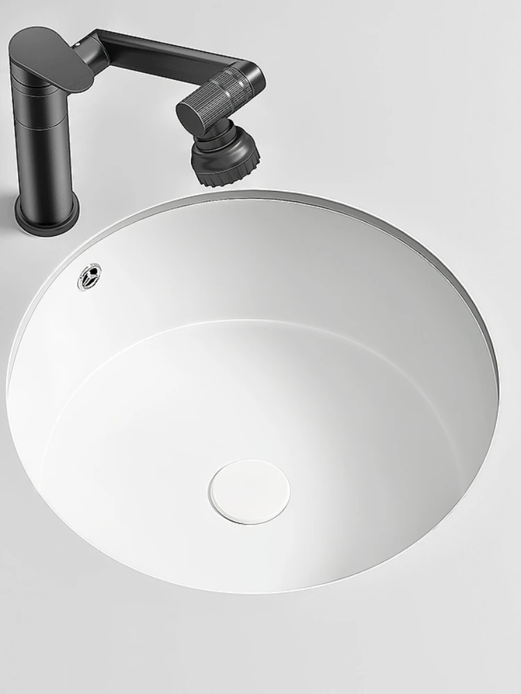 Stone basin square flat bottom under the counter basin, embedded wash basin balcony