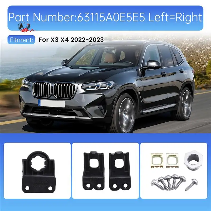 

A10E-Car Headlight Hardware Kit Front Bumper Headlight Repair Kit 63115A0E5E5 For BMW X3 X4 2022-2023