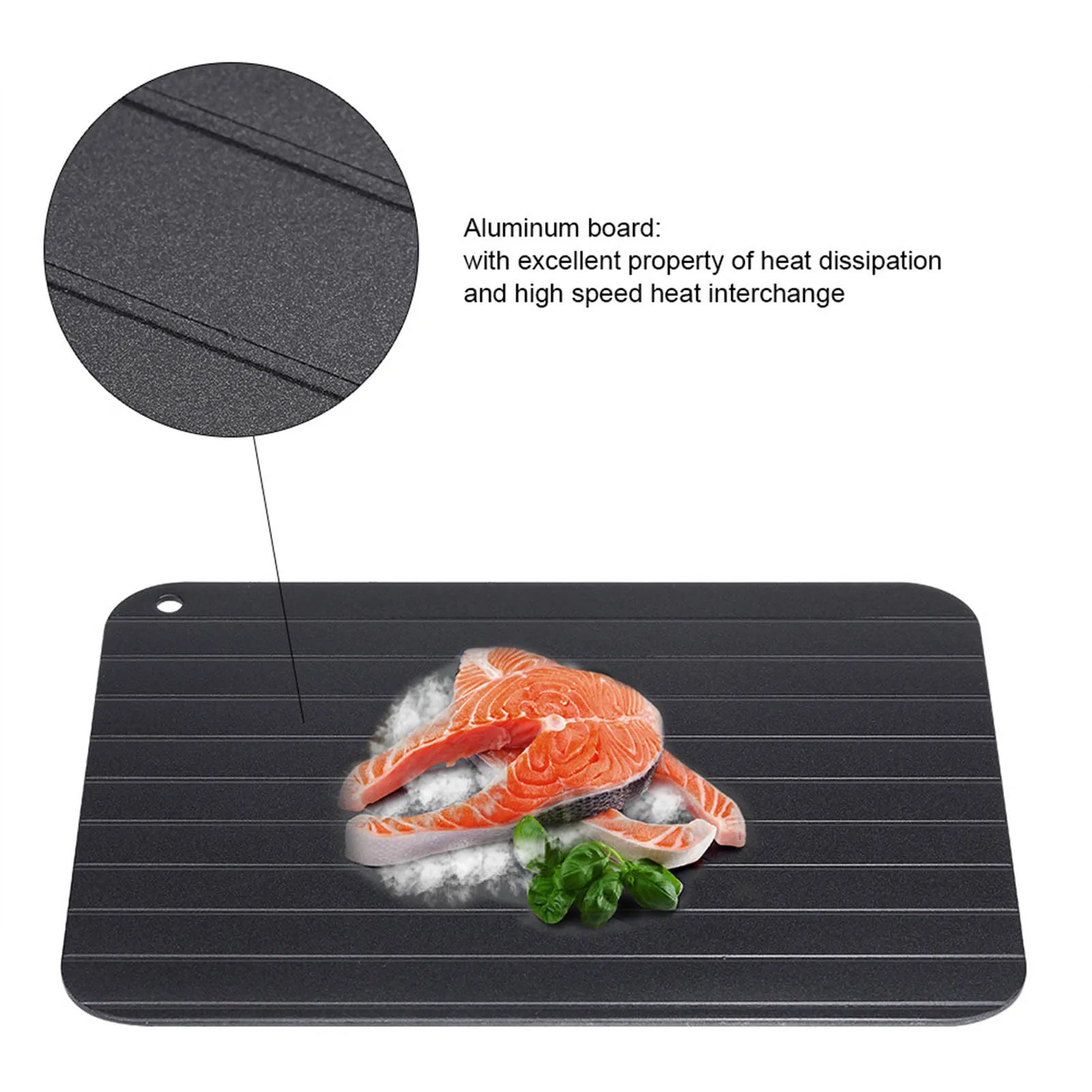 Fast Defrosting Tray Aluminium Alloy Thaw Food Defrosting Tray Safe Frozen Meat Fish Food Tray With Brush Meat Kitchen Gadgets