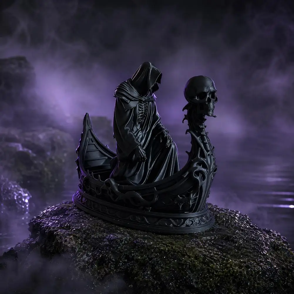 Detailed 3d Printed Decor Halloween Desktop Decoration 3d Printed Reaper Skull Figurine Small Desktop Boat Ornament Halloween