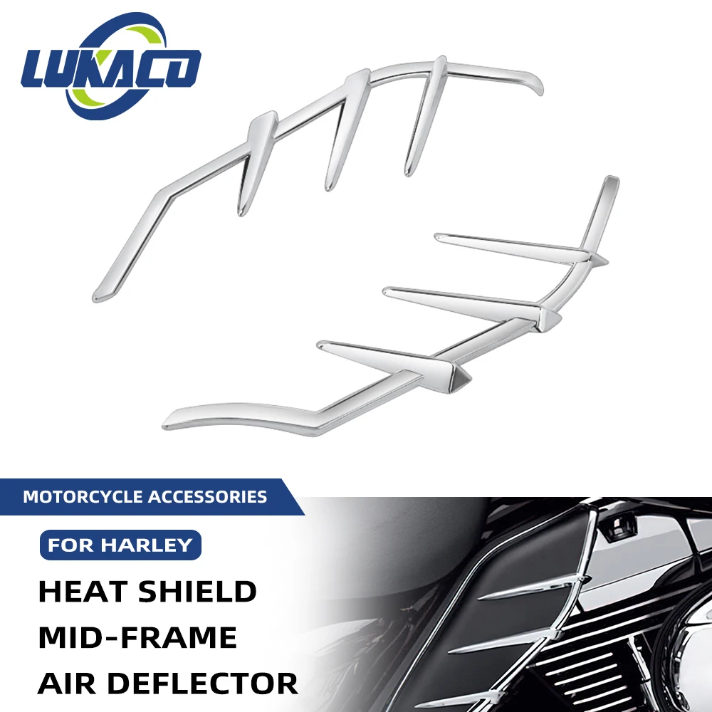 Chrome Motorcycle Heat Shield Mid-Frame For Harley Touring Road King Street Electra Glide 2009-up Air Deflector Side Lining Trim