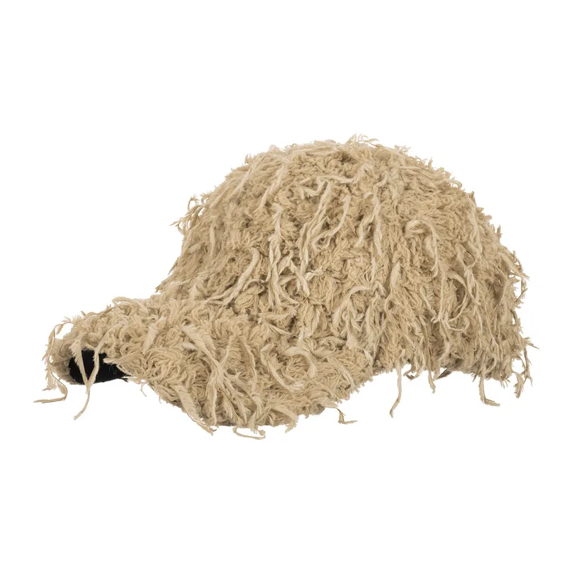 New autumn and winter faux fur plush fashion warm thickened baseball cap with creative faux turkey feather tassels