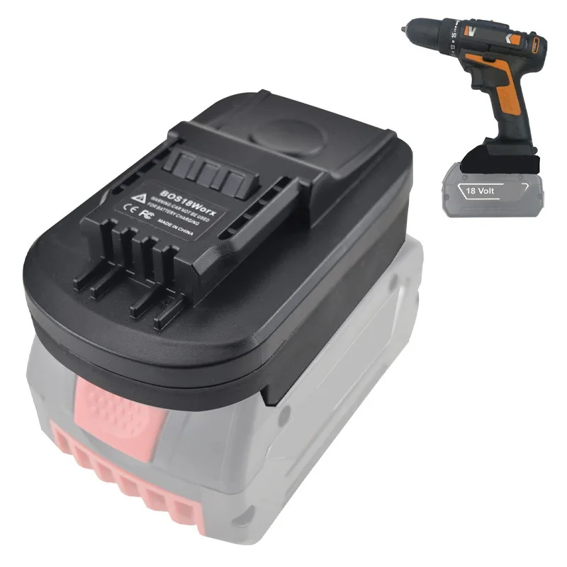 

BOS18Worx Adapter for Bosch 18V Li-ion Battery Converted To for Worx Orange 4Pin Battery Power Tools Use WA3553 WA3563